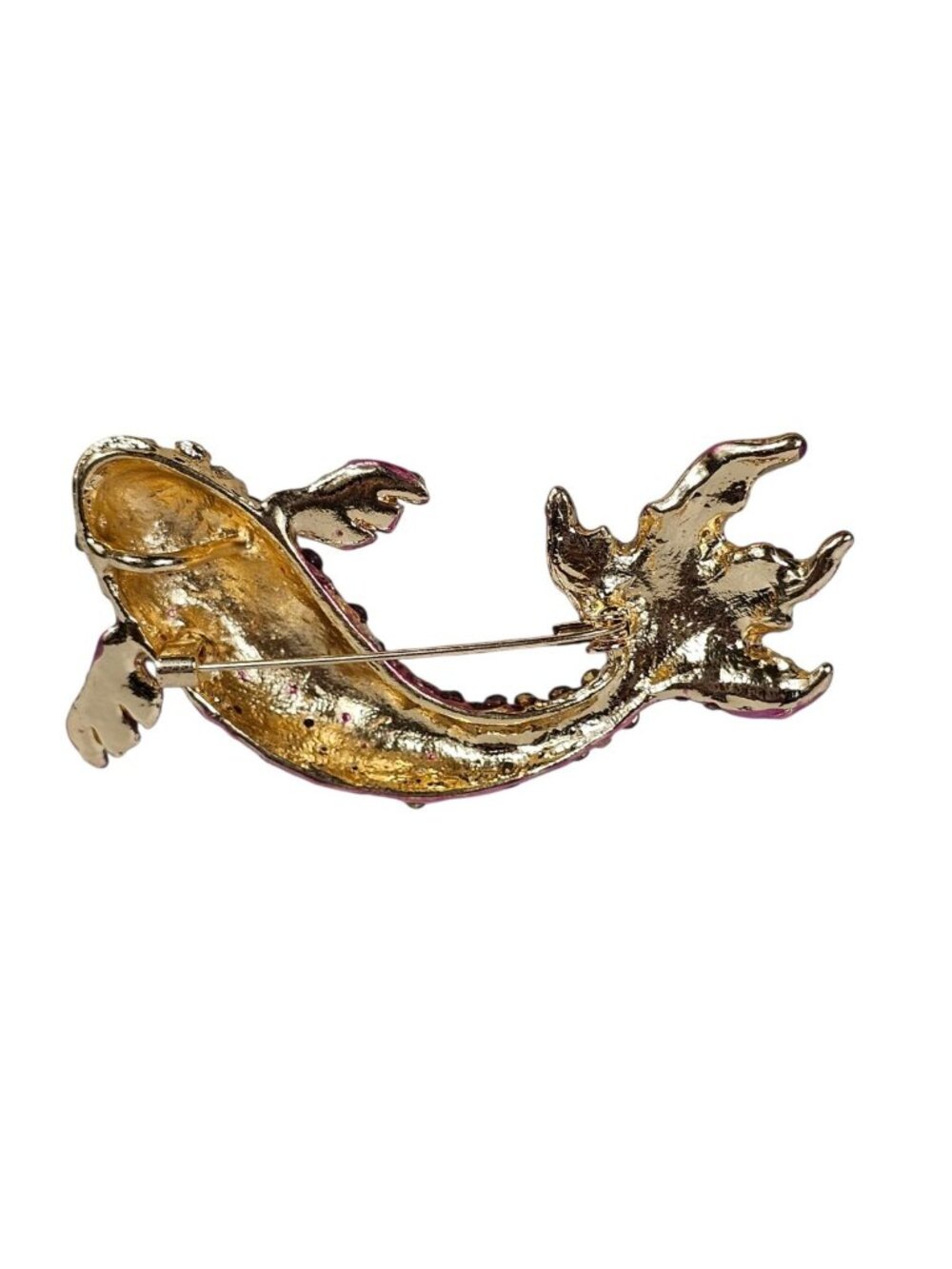 Vintage Pink Bling Cute KOI Fish Multi Color Crystal Women's Brooch Pin Party - Picture 4 of 10